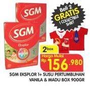 Promo Harga SGM Eksplor 1+ Susu Pertumbuhan Vanila, Madu per 2 box 900 gr - Superindo