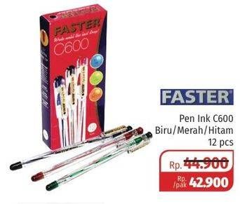 Promo Harga FASTER Pen Ink Biru, Merah, Hitam 12 pcs - Lotte Grosir
