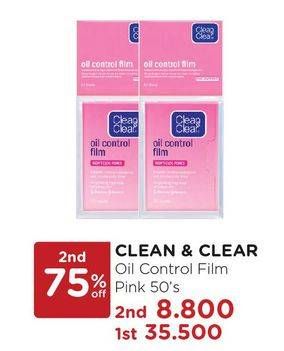 Promo Harga CLEAN & CLEAR Oil Control Film Pink 50 pcs - Watsons