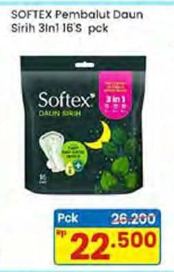 Promo Harga Softex Daun Sirih 3 In 1 16 pcs - Indomaret