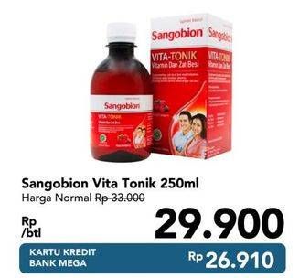 Promo Harga SANGOBION Vita-Tonik Cranbery 250 ml - Carrefour