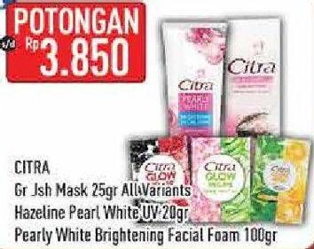 Promo Harga CITRA Facial Foam/Glow Recipe Juicy Sheet Mask/Cream Pelembab Hazeline  - Hypermart