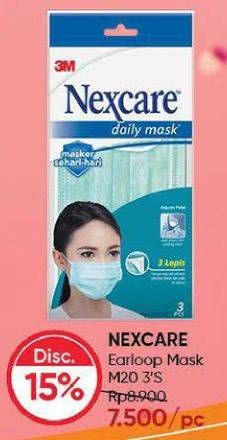 Promo Harga 3M NEXCARE Masker Earloop 3 pcs - Guardian