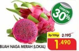 Promo Harga Buah Naga Merah Lokal per 100 gr - Superindo