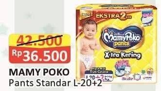 Promo Harga Mamy Poko Pants Xtra Kering L20+2 22 pcs - Alfamart