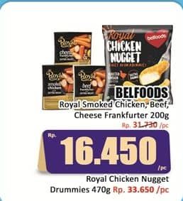 Promo Harga Belfoods Royal Sausages Smoked Chicken, Beef Frankfurter, Cheese Frankfurter 200 gr - Hari Hari