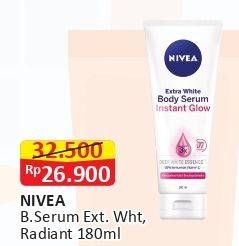 Promo Harga NIVEA Body Serum Extra White Radiant Smooth 180 ml - Alfamart