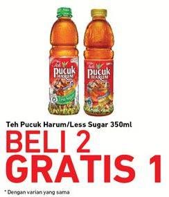 Promo Harga TEH PUCUK HARUM Minuman Teh Original, Less Sugar 350 ml - Carrefour