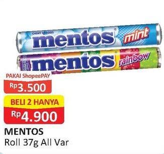 Promo Harga MENTOS Candy All Variants per 2 roll 37 gr - Alfamart