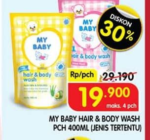 Promo Harga My Baby Hair & Body Wash 400 ml - Superindo