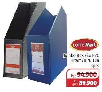 Promo Harga LOTTEMART Box File Karton Hitam, Biru Tua per 3 pcs - Lotte Grosir