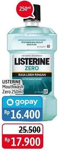 Promo Harga LISTERINE Mouthwash Antiseptic Zero 250 ml - Alfamidi