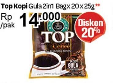 Promo Harga Top Coffee Kopi per 20 sachet 25 gr - Carrefour