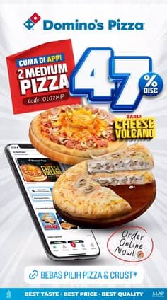 Promo Harga 2 Medium Pizza  - Domino Pizza