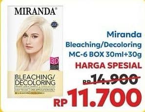 Promo Harga Miranda Hair Color MC6 Bleaching 60 ml - Indomaret