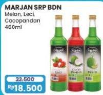 Promo Harga MARJAN Syrup Boudoin Melon, Leci, Cocopandan 460 ml - Alfamart