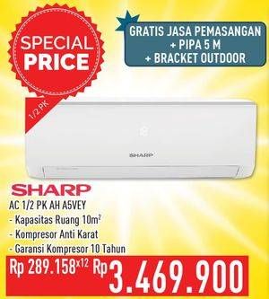 Promo Harga SHARP AH-A5VEY | AC 1/2PK  - Hypermart