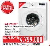 Promo Harga SHARP ES-FL1082 | Mesin Cuci Front Load 8kg 8000 gr - Hypermart