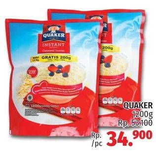 Promo Harga Quaker Oatmeal Original 1200 gr - LotteMart
