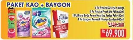 Promo Harga ATTACK Detergent + ATTACK Fresh Up + BIORE Guard Body Wash + BAYGON Aerosol  - Hypermart