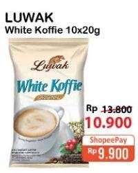 Promo Harga Luwak White Koffie Original per 10 sachet 20 gr - Alfamart