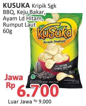 Promo Harga Kusuka Keripik Singkong Barbeque, Keju Bakar, Ayam Lada Hitam, Rumput Laut 60 gr - Alfamidi