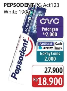 Promo Harga Pepsodent Pasta Gigi Action 123 Whitening 190 gr - Alfamidi
