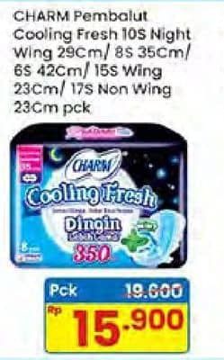 Promo Harga Charm Extra Comfort Cooling Fresh Wing 29cm, Wing 35cm, Wing 42cm, Wing 23cm, NonWing 23cm 6 pcs - Indomaret