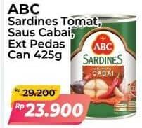 Promo Harga ABC Sardines Saus Tomat, Saus Cabai, Saus Ekstra Pedas 425 gr - Alfamart
