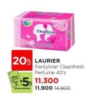 Promo Harga Laurier Pantyliner Cleanfresh Perfumed 40 pcs - Watsons