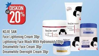 Promo Harga Kojie San Face Lightening Cream/Kojie San Skin Lightening Facial Wash with Hydromoist/Kojie San Dream White Cream  - Hypermart