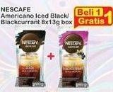 Promo Harga Nescafe Americano Ice Black, Ice Blackcurrant per 8 pcs 13 gr - Indomaret