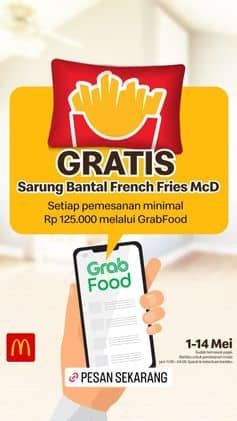 Promo Harga Gratis Sarung Bantal French Fries McD  - McD