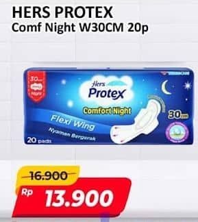 Promo Harga Hers Protex Comfort Night Wing 30cm 20 pcs - Alfamart