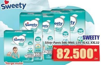 Promo Harga Sweety Silver Pants S66, M60, L54, XL42, XXL32 32 pcs - Hari Hari