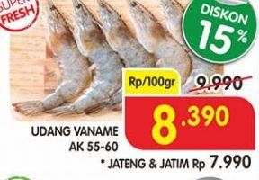 Promo Harga Udang Vanamae AK 55-60 per 100 gr - Superindo