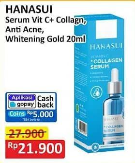 Promo Harga Hanasui Serum Vit C Collagen, Anti Acne, Gold 20 ml - Alfamart