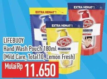 Promo Harga Lifebuoy Hand Wash Mild Care, Total 10, Lemon Fresh 180 ml - Hypermart