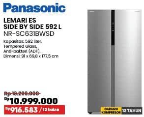 Promo Harga Panasonic NR-SC631BWSD Kulkas Side by Side  - COURTS