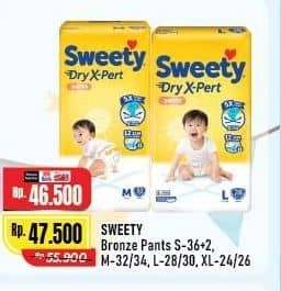Promo Harga Sweety Bronze Pants Dry X-Pert S36+2, M32, M34, L28, L30, XL24, XL26 24 pcs - Alfamart