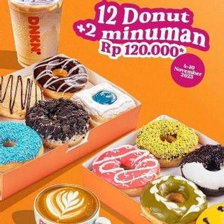 Promo Harga Dunkin 12 Donut + 2 Minuman  - Dunkin Donuts