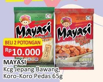 Promo Harga MAYASI Peanut Kacang Jepang Bawang, Koro Pedas 65 gr - Alfamart