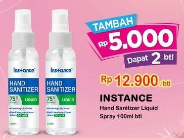 Promo Harga INSTANCE Hand Sanitizer Liquid Spray 100 ml - Indomaret