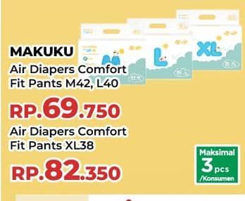 Promo Harga Makuku Comfort Fit Diapers Pants XL38 38 pcs - Yogya