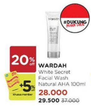 Promo Harga Wardah White Secret Facial Wash 100 ml - Watsons