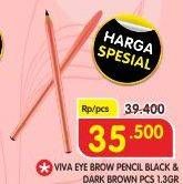 Promo Harga VIVA Eyebrow Pencil Dark Brown, Black 1 gr - Superindo