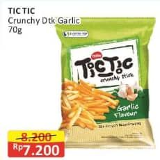Promo Harga Tic Tic Snack Crunchy Stick Garlic / Bawang 70 gr - Alfamart
