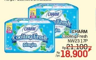 Promo Harga Charm Extra Comfort Cooling Fresh NonWing 23cm 17 pcs - LotteMart