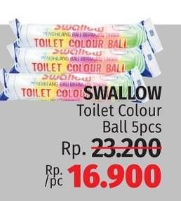 Promo Harga Swallow Naphthalene Toilet Colour Ball S-108, Toilet Colour Ball S-109, Toilet Colour Ball S-110 5 pcs - LotteMart