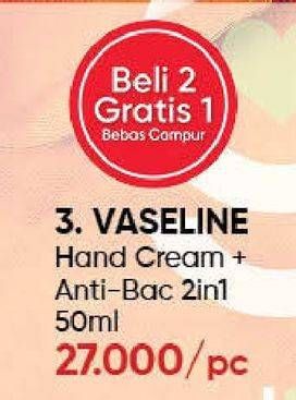 Promo Harga VASELINE Hand Cream Anti Bac 50 ml - Guardian